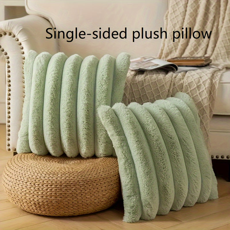 New Faux Rabbit Fur Plush Throw Pillow, Bedside Cushion, Sofa Cushion, Suitable for Bedroom, Living Room, Sofa Decoration, Single-Sided Plush Pillow