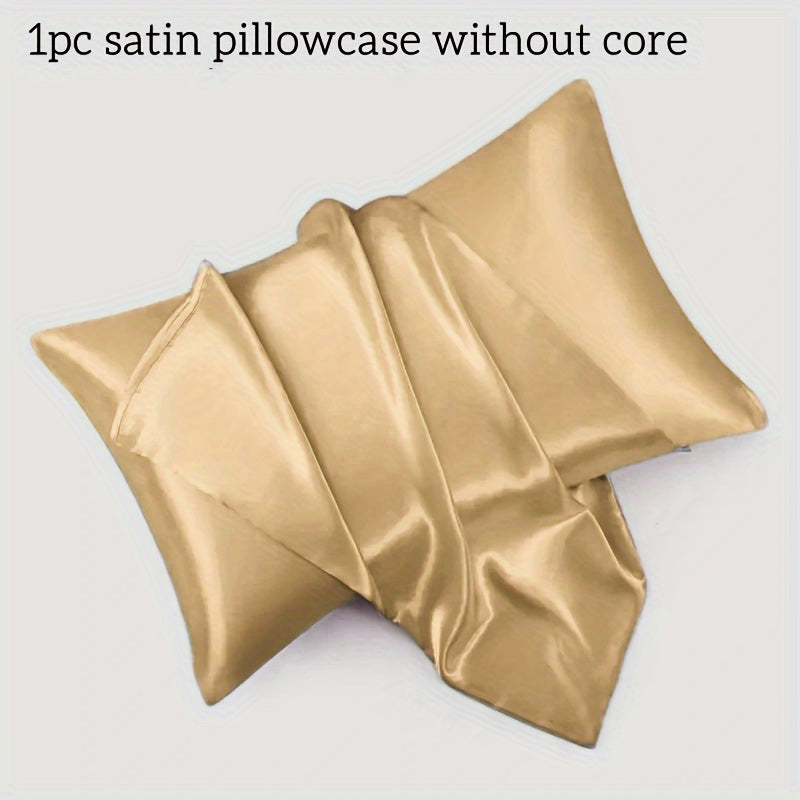 1pc Home Comfort Satin Pillowcase - Envelope Closure - Soft and Skin-Friendly