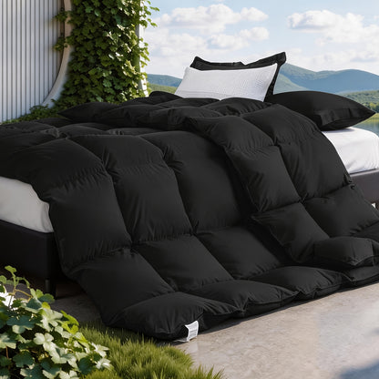 All Season Lightweight Comforter, Breathable & Cooling Duvet Insert, Soft Fluffy Quilt for Year-Round Use, Hotel Quality, Stay Cool & Sweat-Free, 8 Corner Tabs