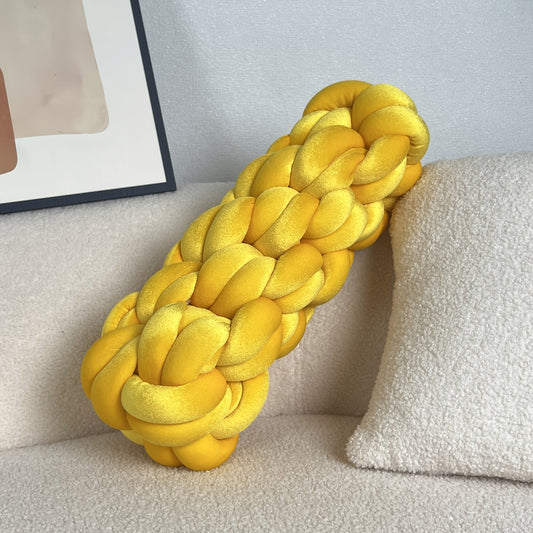 1pc Modern Handmade Home Throw Pillow, Creative Spandex Twisted Cornrow Cushion, Suitable for Bedroom, Sofa, Living Room, Bed, Office