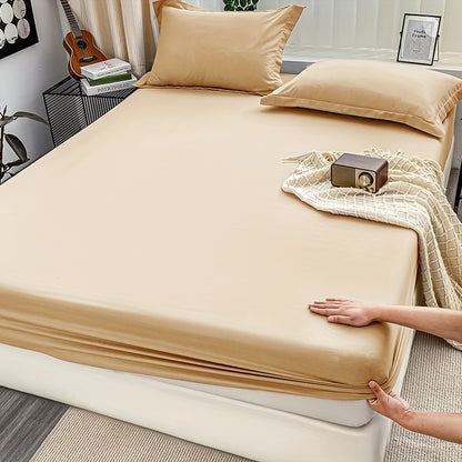 3pcs Ultra Soft Breathable Fitted Sheet Set (1 Fitted Sheet And 2 Pillowcases) Ideal for Bedroom And Guest Room Hotel Bedding, Used All Seasons