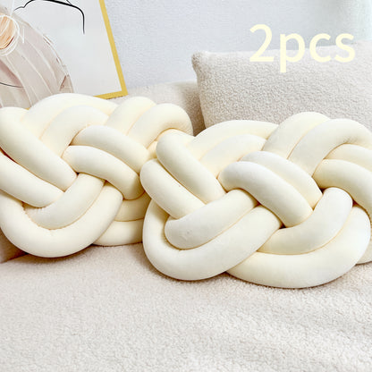 2pcs Knot Pillow Ball 15.75" Soft Plush Decorative Throw Pillow Floor Cushion, Knotted Ring Shape Cushion Dorm Room Decor Household Throw Knot Decorative Cushion for Bed Living Room