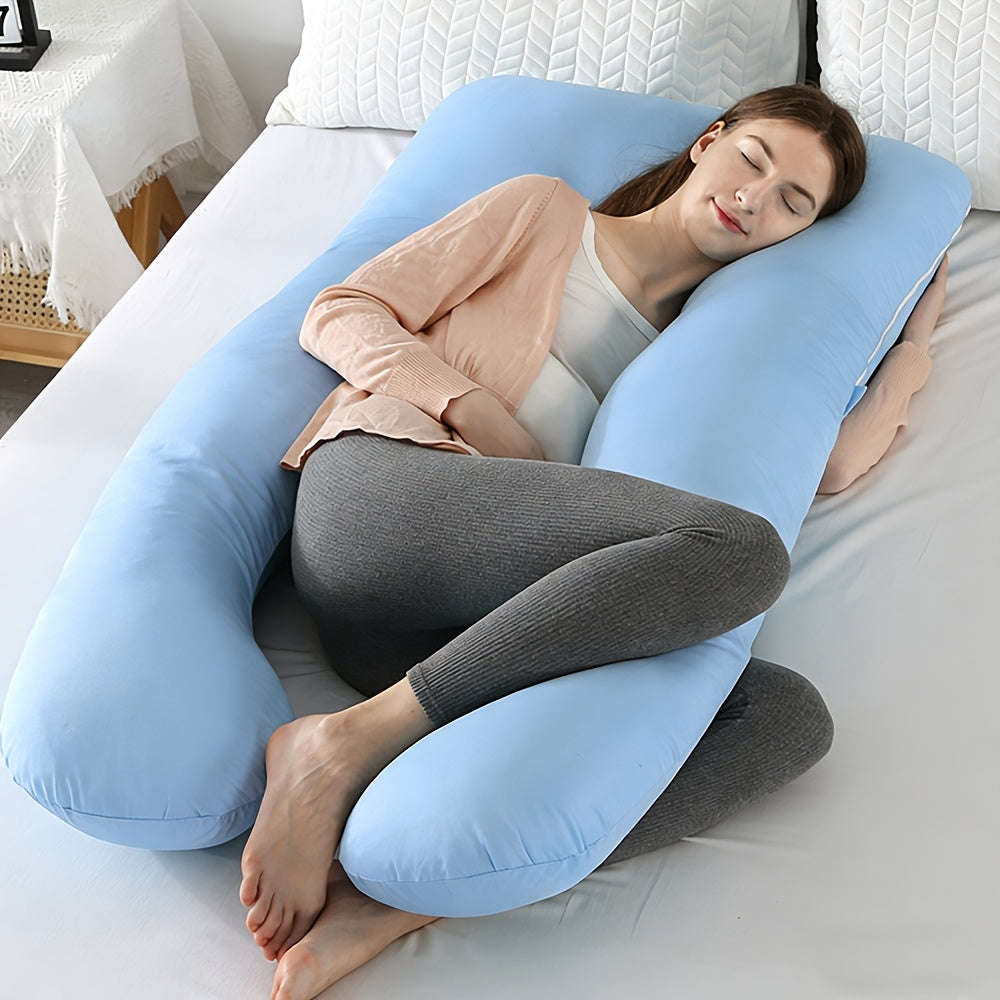 Wndy'S Dream Summer Cool Pregnancy Pillow, Cooling Velvet Body Pillow, 43.31inch 1950G Ergonomic Support, Skin-Friendly Sweat-Free Fabric, Washable Cover, Full Body Support for Pregnant Women