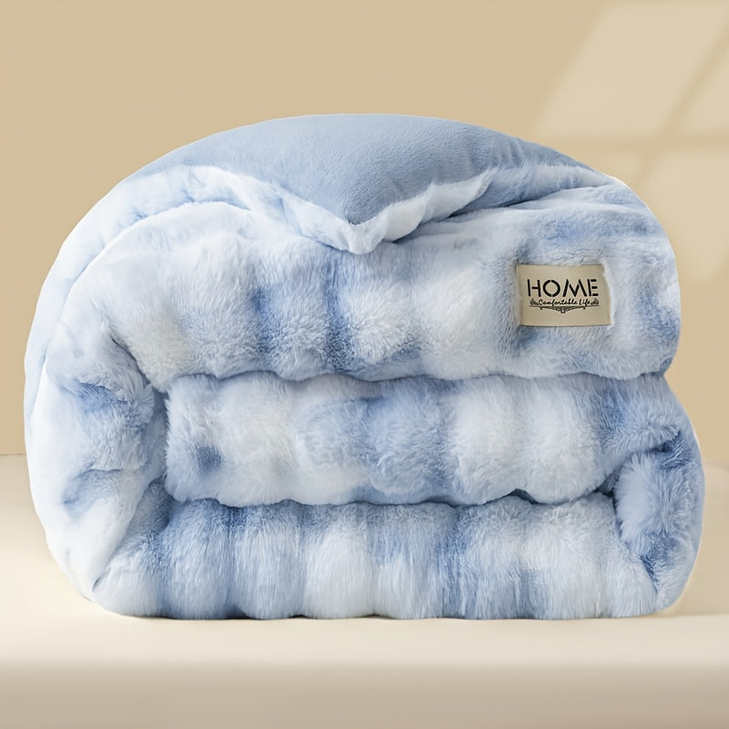 [Soft Winter Quilt] 1pc of Comfortable Winter Quilt, Meticulously Soft, Thickened, Warm Without Feeling Heavy, Relieves Stuffiness, Soft and Lightweight, Faux Rabbit Fur, Milk Velvet, Corn Fiber Quilt Insert. Suitable for Bedroom and Living Room Decoratio