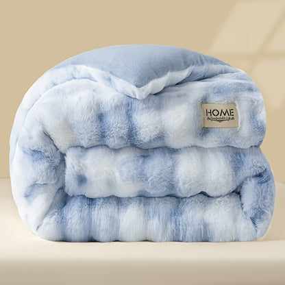 [Soft Winter Quilt] 1pc of Comfortable Winter Quilt, Meticulously Soft, Thickened, Warm Without Feeling Heavy, Relieves Stuffiness, Soft and Lightweight, Faux Rabbit Fur, Milk Velvet, Corn Fiber Quilt Insert. Suitable for Bedroom and Living Room Decoratio