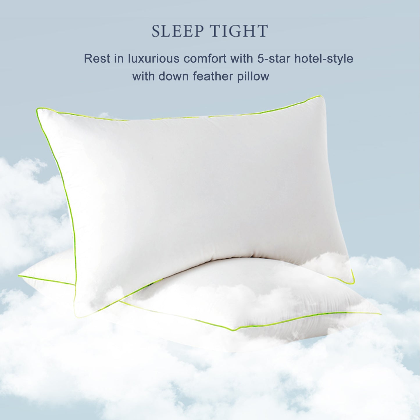 Premium Down and Feather Bed Pillow Already Gift Wrapped for Present - Christmas - Birthday - Anniversary - Wedding - Cotton Fabric Pillow- Hypoallergenic for Sleep Bedroom Bed Hotel Guest Room - Home Bedding Decor and Accessories