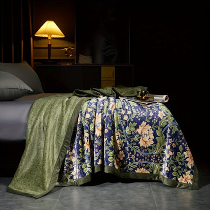[Bohemian Geometric Blanket] 1pc Bohemian Geometric Printed Blanket, Can Be Made Summer Quilt, Double Body Enjoyment, Delicate And Soft, Skin Friendly, No Hair Does Not Fade, Four Seasons Available, Sofa, Bed, Car Can Be Used, Multi-Purpose Blanket