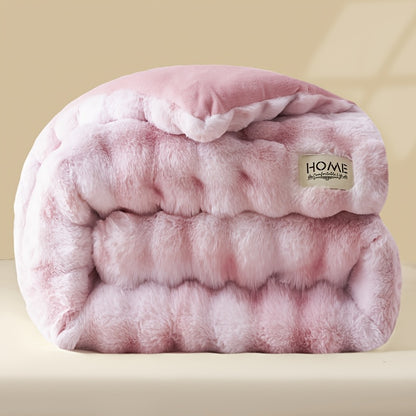 [Soft Winter Quilt] 1pc of Comfortable Winter Quilt, Meticulously Soft, Thickened, Warm Without Feeling Heavy, Relieves Stuffiness, Soft and Lightweight, Faux Rabbit Fur, Milk Velvet, Corn Fiber Quilt Insert. Suitable for Bedroom and Living Room Decoratio
