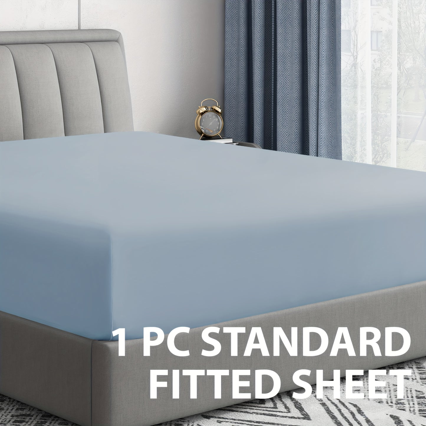 1pc Bed Fitted Sheet, All-season Microfiber Bedding - Includes Single Fitted Sheet - Soft, Hypoallergenic, Breathable, Machine Washable, Wrinkle Free, Fade Resistant, Shrink Resistant