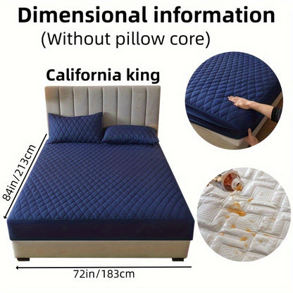 2/3pcs Two-Piece/Three-Piece Multi-Color Waterproof Fitted Sheet Set Waterproof Mattress Protector Fitted Sheet and Pillowcase Set Anti-slip Full Cover Protection Cover