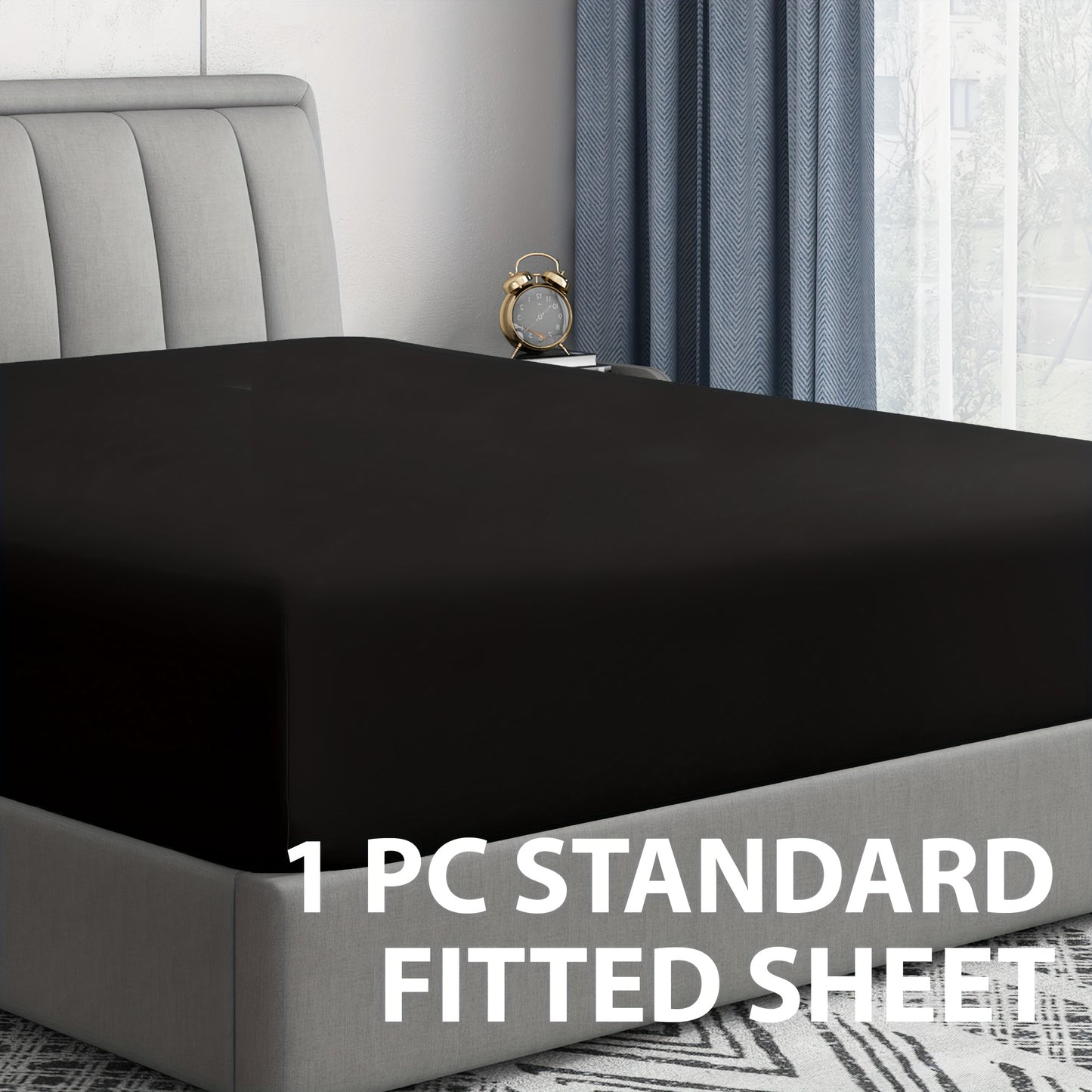 1pc Bed Fitted Sheet, All-season Microfiber Bedding - Includes Single Fitted Sheet - Soft, Hypoallergenic, Breathable, Machine Washable, Wrinkle Free, Fade Resistant, Shrink Resistant