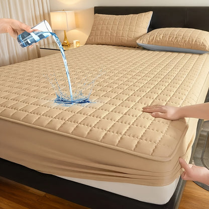 1pc Modern Soft Breathable Waterproof Bed Fitted Sheet - Lightweight, Fitted Mattress Protector For All Beds, Bedding Essentials, Minimalist Design (Excluding Pillowcases)