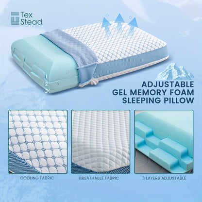 1pc Comfortable Sleeping Pillow Premium Firm Solid Cooling Ventilated Support Pillow for Neck, Back, Side Sleeper – 1 Pack with Washable Cover