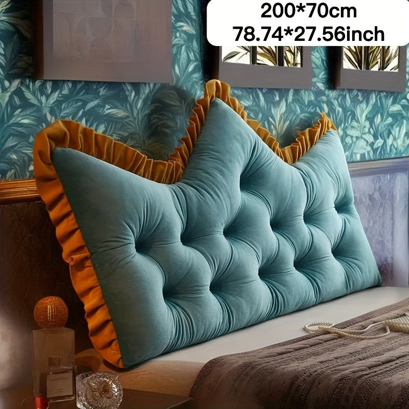 1pc Large Backrest Pillow, Bedside Pillow for Sofa Bed, Crown Shaped Backrest Cushion Pillow, Bedroom Supplies, Home Decor, Shaped Bed Backrest Pillow with Zipper Closure, Decorative Headboard And Tatami Support Cushion for Back Sleepers