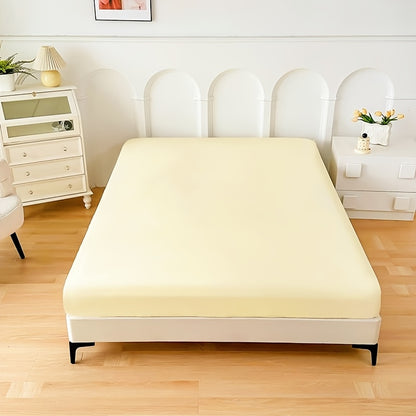 Solid Color Fitted Sheet, Soft, Skin-Friendly, and Breathable Bedding, Washable, Suitable for All Seasons, Hotel Mattress Protector. One Single Fitted Sheet, Pillowcases Not Included. Microfiber Brushed Finish Bed Sheet in Dark Blue