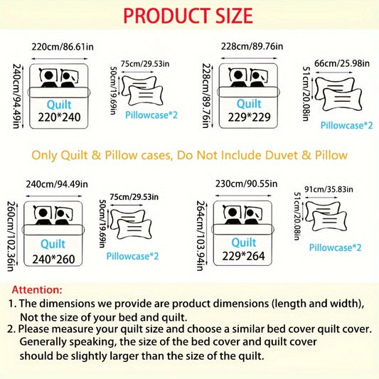 Queen And King Size Quilt Set Featuring a 3pcs Bohemian Plaid Patchwork Design, with Luxurious And Elegant Printed Patterns. It Is Soft, Comfortable, Machine Washable, And Suitable for All Seasons (Includes 1 Bed Cover And 2 Pillowcases