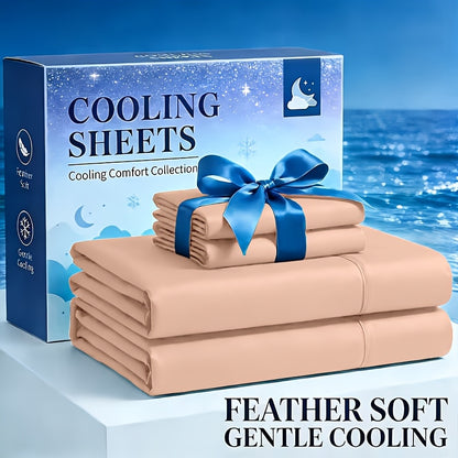 4pcs Cooling Bamboo Fiber Fitted Sheet Set, Children's 4000 TC Extra Deep Pocket 20-inch Sheet, Luxurious Soft Hotel-style Cooling Sheet Set, Suitable for People Who Are Sensitive to Heat, Wrinkle-resistant And Shrink-resistant, Includes Fitted