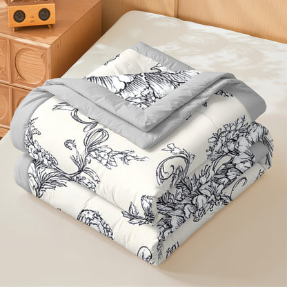 3pcs HEZOM Bedspread (Comforter & 2 Pillowcases) - Vintage Botanical Quilt Set with Quilted Bedspread Cover, Bedspread Suitable for Twin/Full/Queen/King Beds, Machine-Washable Bedding Ensemble, Ideal Christmas Gift