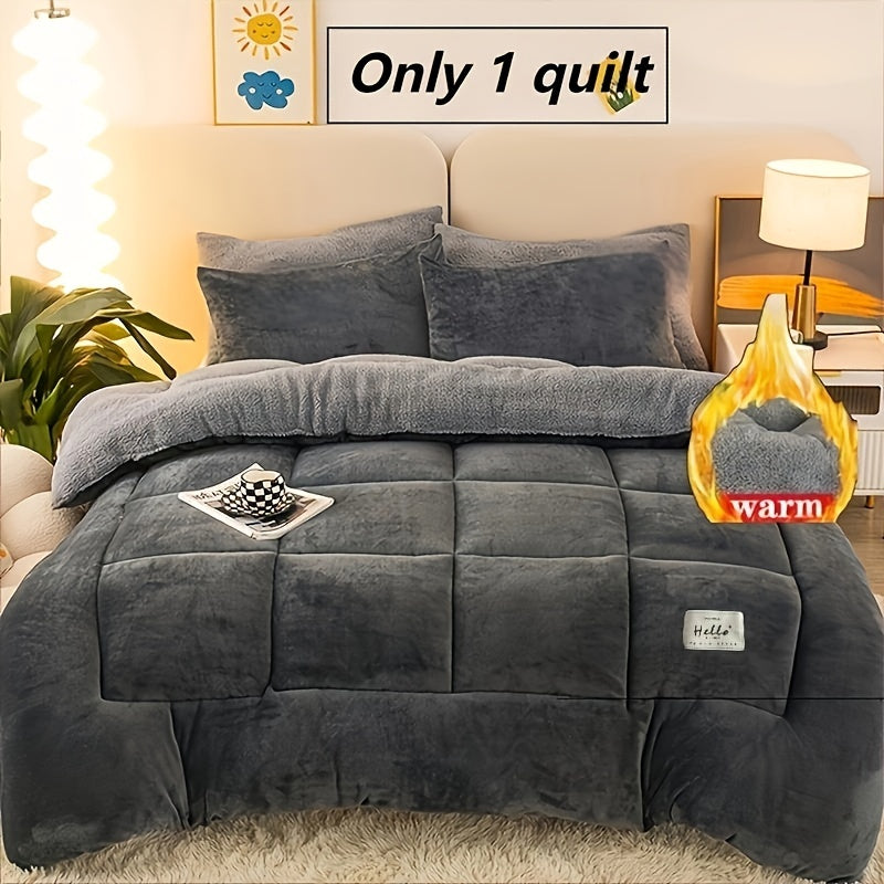 Milk Fleece And Lamb Fleece Warm Thick Quilt for Spring, Autumn, And Winter - Perfect for Cold Nights, Suitable for Bedrooms, Guest Rooms, Dorms, And Hotels, Machine Washable