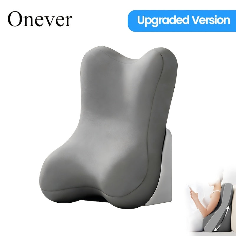 Reading Pillow for Sitting Up in Bed, Ergonomic Back Support Pillow with Memory Foam Lumbar Support, Adjustable 2-Piece Split Design Bed Rest Cushion, Non-Slip Comfortable Backrest for Watching TV, Gaming, Working, Nursing