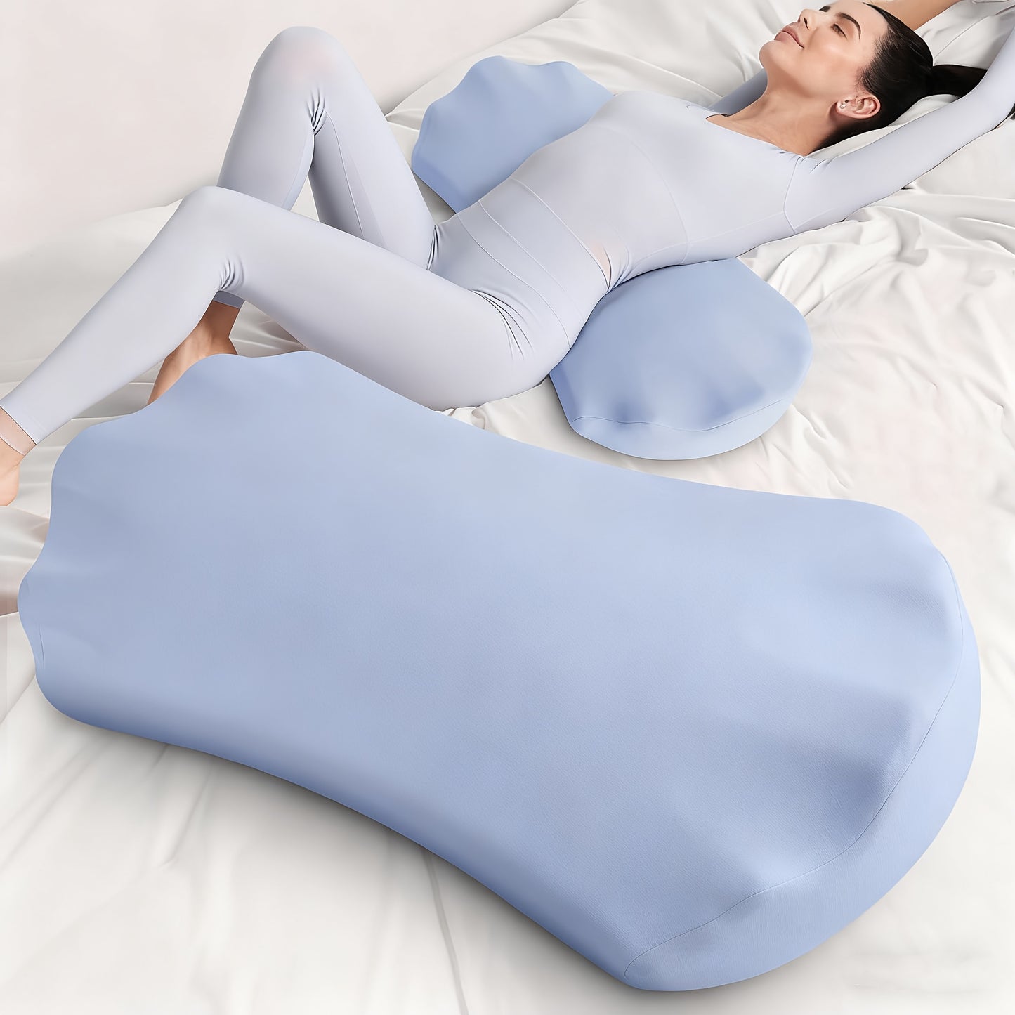 Adjustable Lumbar Pillow for Bed, Fills the Gap in the Waist, for Back & Side Sleepers