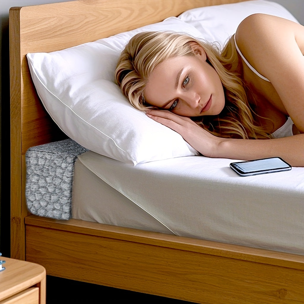Adjustable Bed Wedge Pillow - High-Density Grey Headboard Cushion, Bed Gap Filler for Single/Double/King/Queen Beds, Machine Washable , Soft Padding for Mattress & Headboard (No Tools Needed, Bed Back Rests, Back Rest Bed Pillow, Bed Pillow For