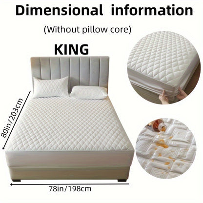 2/3pcs Two-Piece/Three-Piece Multi-Color Waterproof Fitted Sheet Set Waterproof Mattress Protector Fitted Sheet and Pillowcase Set Anti-slip Full Cover Protection Cover
