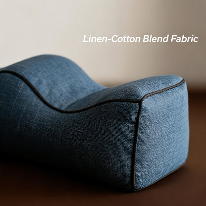 Wave Shaped Leg Lift Pillow for Treating Lower Back And Swelling - An Ergonomic Leg Pillow Suitable for Side And Supine Positions - Cooling Bamboo And Linen Cover - Essential Support for Pregnancy And Rest