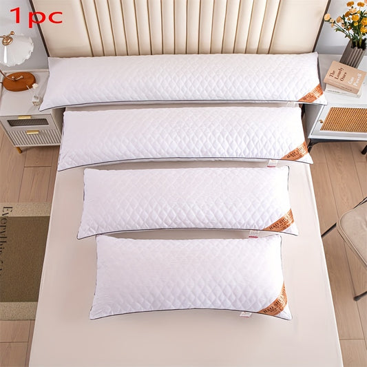 1pc Long Embroidered Pillow | Soft Polyester Filling, Classic Style, Zipper Closure, Suitable for Adults and Pregnant Women, Ideal for Comfortable Sleeping and Neck Protection