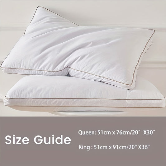 1pc Luxurious Goose Down Pillow Neck Pillows for Sleeping Bed Pillows Shell Down Proof King Queen Size