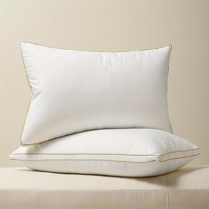 1pc Luxurious Goose Down Pillow Neck Pillows for Sleeping Bed Pillows Shell Down Proof King Queen Size