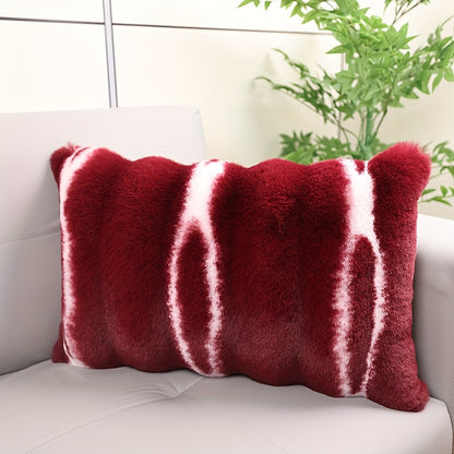 Soft Plush Throw Pillow with Zipper Closure, Rainbow Striped Design, Acrylic Fabric, Multi-Purpose Decorative Cushion for Bedroom or Living Room, Machine Washable, Polyester Fiber Filling, Decorative Pillows