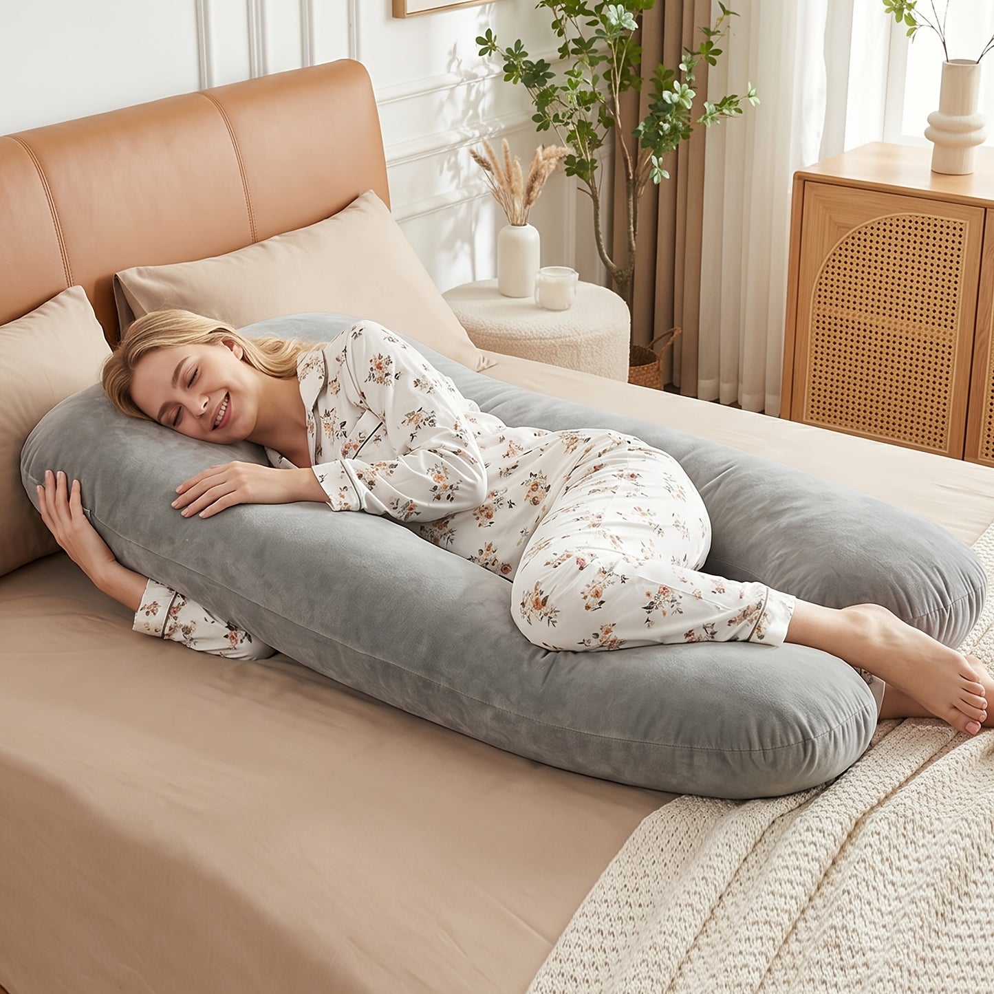 New Popular U-shaped Pregnant Woman Pillow Waist Protection Pillow Core Side Sleeping Pillow Detachable Washable Nursing Pillow