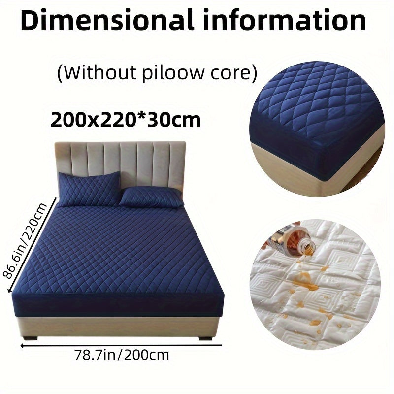 2/3pcs Two-Piece/Three-Piece Multi-Color Waterproof Fitted Sheet Set Waterproof Mattress Protector Fitted Sheet and Pillowcase Set Anti-slip Full Cover Protection Cover