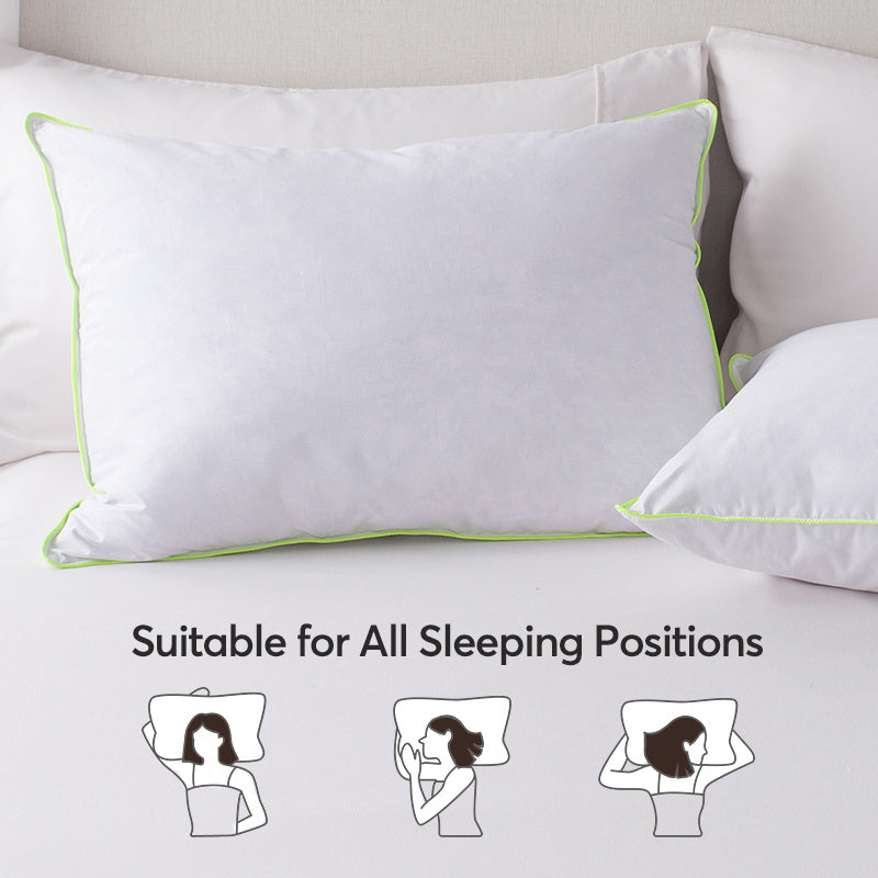 Premium Down and Feather Bed Pillow Already Gift Wrapped for Present - Christmas - Birthday - Anniversary - Wedding - Cotton Fabric Pillow- Hypoallergenic for Sleep Bedroom Bed Hotel Guest Room - Home Bedding Decor and Accessories