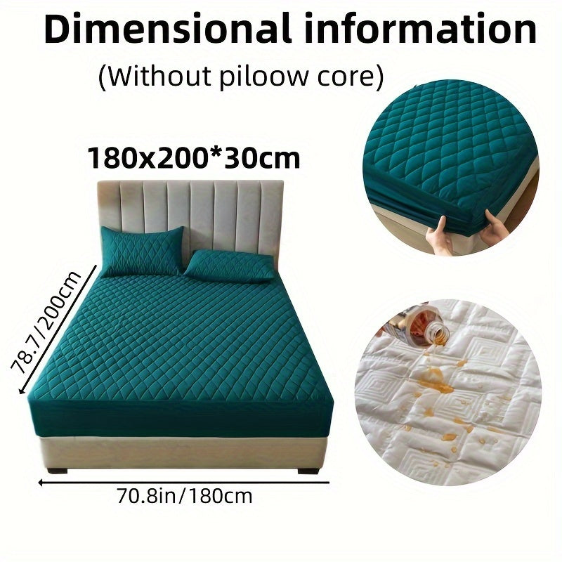 2/3pcs Two-Piece/Three-Piece Multi-Color Waterproof Fitted Sheet Set Waterproof Mattress Protector Fitted Sheet and Pillowcase Set Anti-slip Full Cover Protection Cover