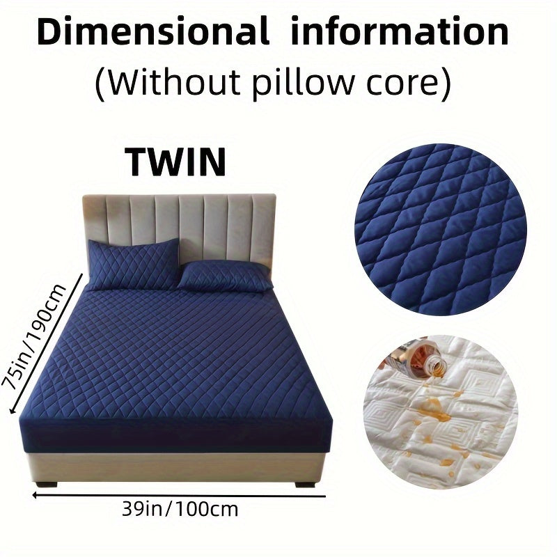 2/3pcs Two-Piece/Three-Piece Multi-Color Waterproof Fitted Sheet Set Waterproof Mattress Protector Fitted Sheet and Pillowcase Set Anti-slip Full Cover Protection Cover