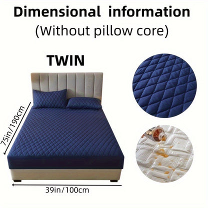 2/3pcs Two-Piece/Three-Piece Multi-Color Waterproof Fitted Sheet Set Waterproof Mattress Protector Fitted Sheet and Pillowcase Set Anti-slip Full Cover Protection Cover