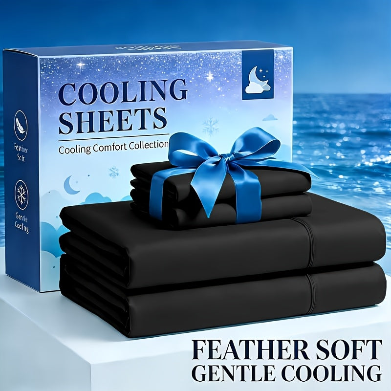 4pcs Cooling Bamboo Fiber Fitted Sheet Set, Children's 4000 TC Extra Deep Pocket 20-inch Sheet, Luxurious Soft Hotel-style Cooling Sheet Set, Suitable for People Who Are Sensitive to Heat, Wrinkle-resistant And Shrink-resistant, Includes Fitted