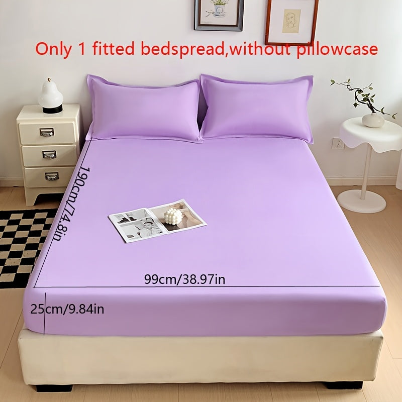 Solid Color Fitted Sheet, Soft, Skin-Friendly, and Breathable Bedding, Washable, Suitable for All Seasons, Hotel Mattress Protector. One Single Fitted Sheet, Pillowcases Not Included. Microfiber Brushed Finish Bed Sheet in Dark Blue