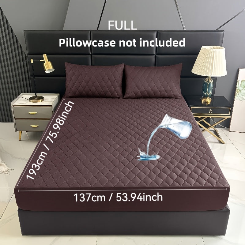 1pc Premium Ultra Soft Quilted Fitted Sheet, Liquid Resistant, Solid Color Mattress Protector, All Season for Bedroom Hotel Dorm Single And Double Beds (No Pillowcases)