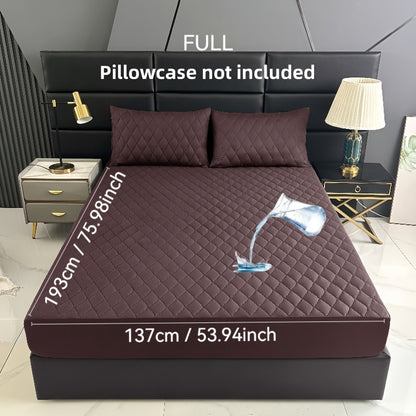 1pc Premium Ultra Soft Quilted Fitted Sheet, Liquid Resistant, Solid Color Mattress Protector, All Season for Bedroom Hotel Dorm Single And Double Beds (No Pillowcases)