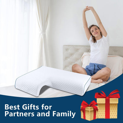 Couple's Pillow, Left-Hand Pillow/Right-Hand Pillow, Memory Hug Pillow, for Two People Sleeping Together, Left-Hand Model, Right-Hand Model, Pressure-Free Arm Slow-Rebound Pillow, Core Sleeping Pillow