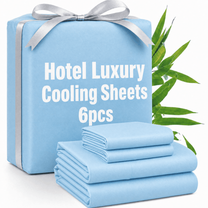 Queen Size Cooling Sheet Set for Kids & Dorm & Home & RVs, 6pcs Bedding Sets WithTop Sheet & Fitted Sheet & Sheets & Pillowcase & Sham Twin/Twinx/ Full/Queen/King Size, Durable & Long-Lasting, Easy Care, 16' Extra Deep Pocket, Father's Day Gift