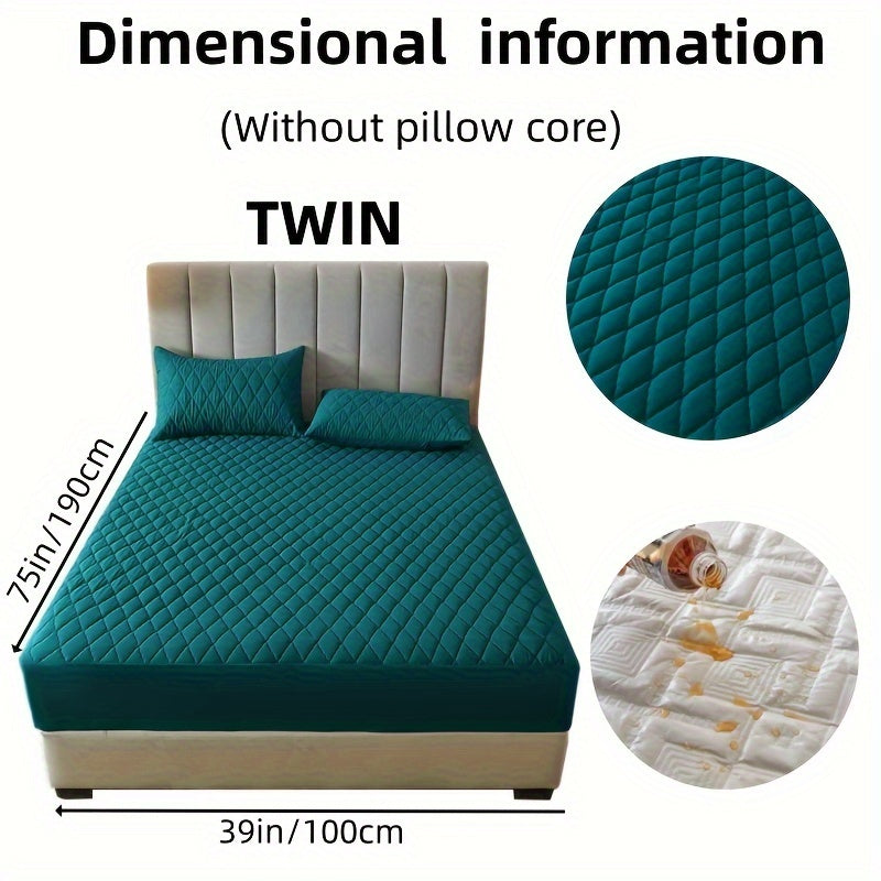 2/3pcs Two-Piece/Three-Piece Multi-Color Waterproof Fitted Sheet Set Waterproof Mattress Protector Fitted Sheet and Pillowcase Set Anti-slip Full Cover Protection Cover