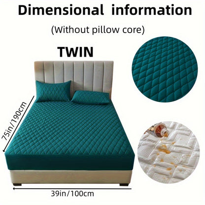 2/3pcs Two-Piece/Three-Piece Multi-Color Waterproof Fitted Sheet Set Waterproof Mattress Protector Fitted Sheet and Pillowcase Set Anti-slip Full Cover Protection Cover