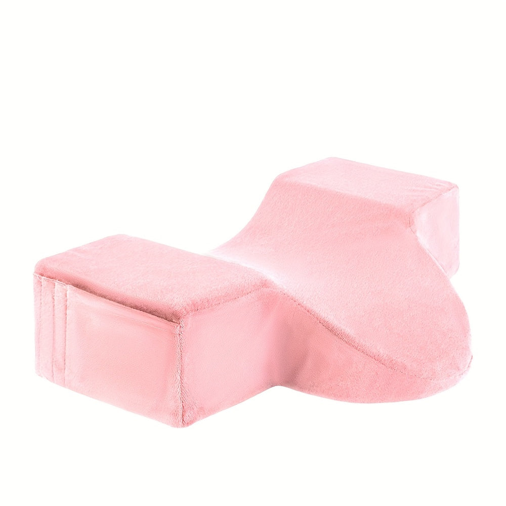 Eyelash Extension Pillow - Eyelash Pillow, Neck and Back Support, Ergonomic Eyelash Bed Pillow, Super-soft Velour Pillowcase, Pockets on Both Sides