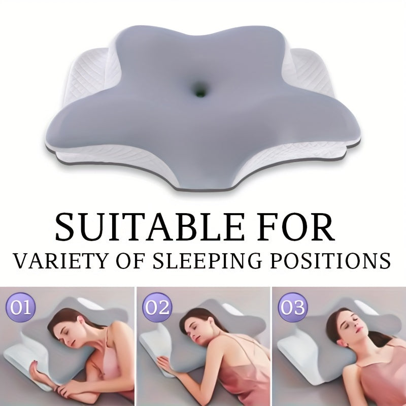 Ergonomic Neck Pillow, Cervical Support Pillow for Side Back Stomach Sleepers, Slow Rebound Neck Pillow, Breathable Pillowcase for Sleeping, Home Travel Use