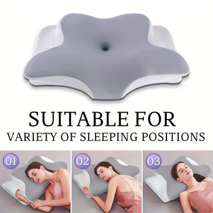 Ergonomic Neck Pillow, Cervical Support Pillow for Side Back Stomach Sleepers, Slow Rebound Neck Pillow, Breathable Pillowcase for Sleeping, Home Travel Use