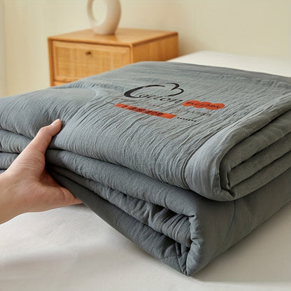 Japanese Super Soft Summer Cooling Quilt - Breathable Air Conditioning Blanket, Machine Washable All-Season Bedspread for Bedroom/Guest Room, Plain Color Stitched Design, Perfect Gift (No Pillow)